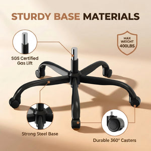 Ergonomic Leather Office Chair with Flip-Up Arms
