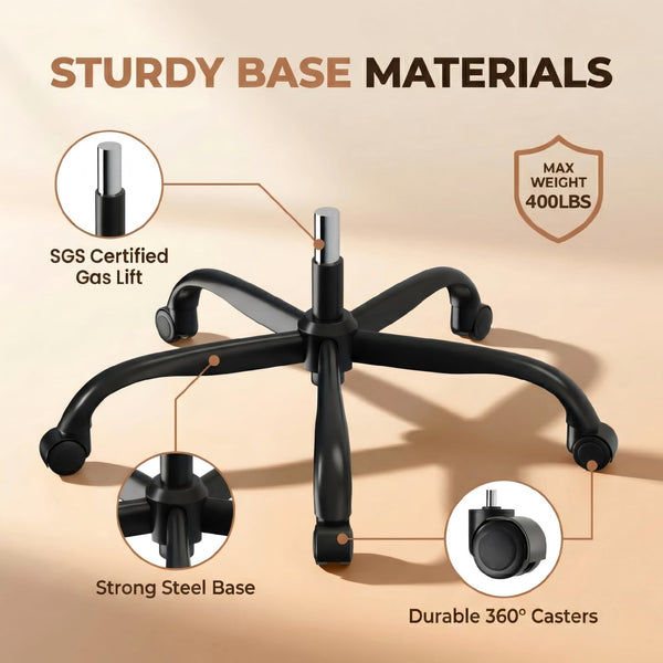 Ergonomic Leather Office Chair with Flip-Up Arms & Lumbar Support