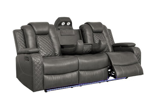 3-Piece Power Recliner Sofa Set with LED & Wireless Charging