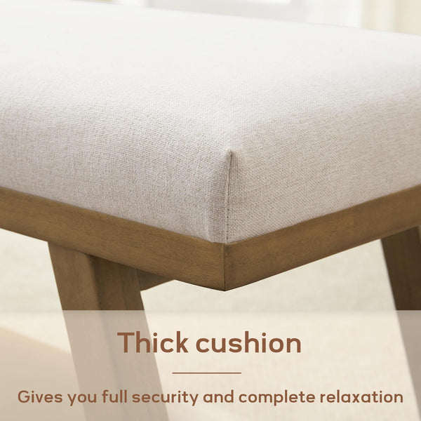 45" Upholstered Storage Bench with Shoe Rack