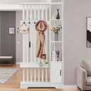 Room Divider with Shelves, Storage Cabinet & Coat Rack