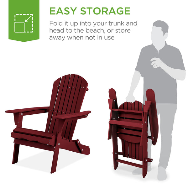 Folding Adirondack Chair – Outdoor Wood Lounge Chair