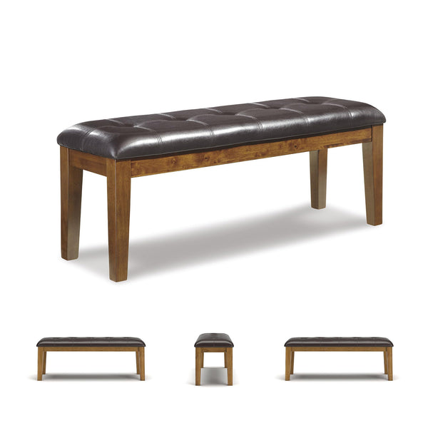 Tufted Faux Leather Upholstered Dining Bench
