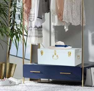 Metal Storage Trunk Set with Locking Clasps