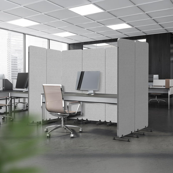 Freestanding Room Divider Screen with Wheels – Tackable Polyester Panels