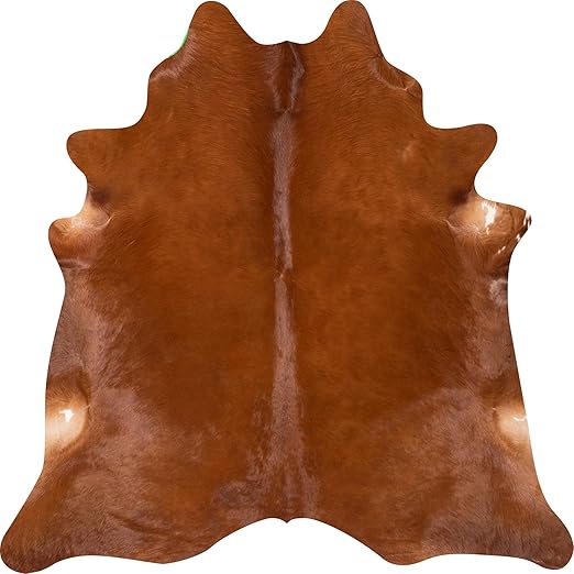 Genuine Cowhide Area Rug 6x7 ft – Natural Leather Floor Rug