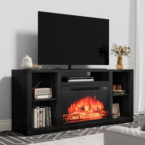 Electric Fireplace TV Stand with Storage, 58 Inch