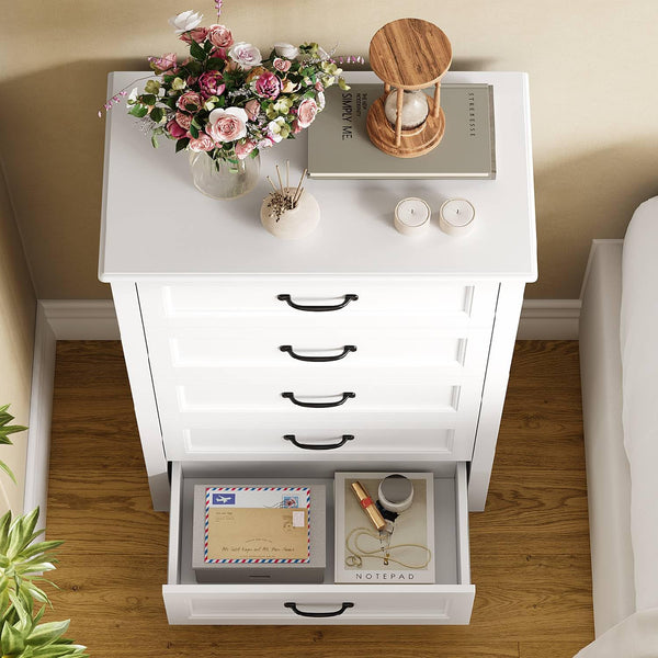 5-Drawer Wood Dresser Storage Cabinet