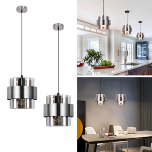 Mini Glass Pendant Light – 7 Inch Adjustable Ceiling Fixture