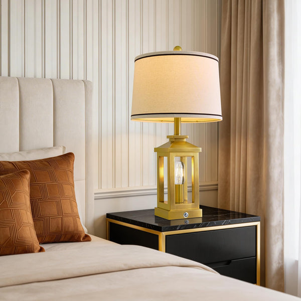 Dimmable Touch Table Lamp with USB Ports & Night Light