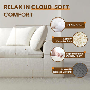 Modular Sectional Sofa Bed with Deep Seats – Chenille Cloud Couch