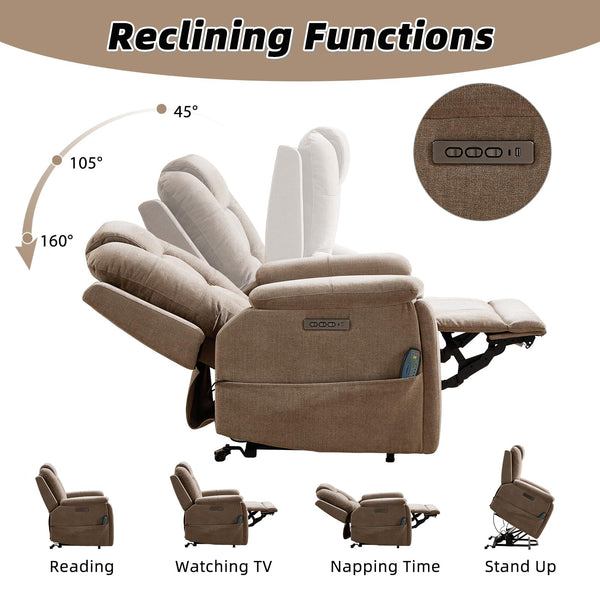 Power Lift Recliner Chair with Massage & Heat
