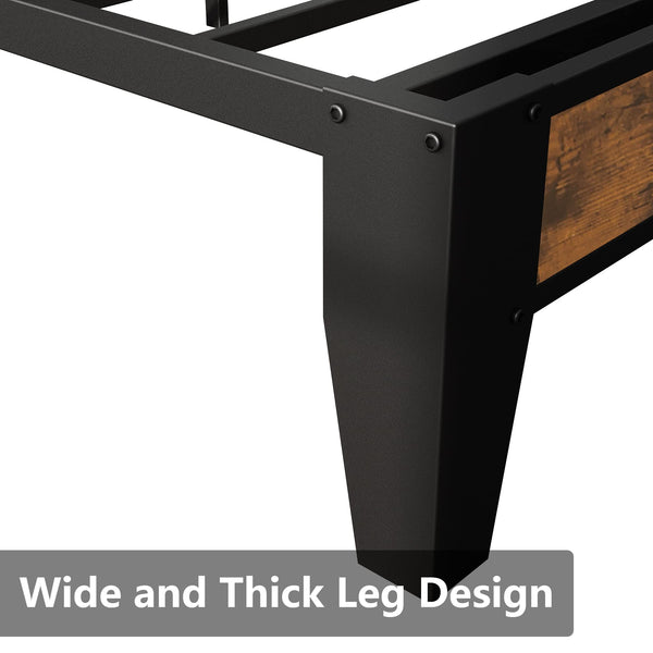 Twin Size Upholstered Bed Frame with Storage & Power Outlets