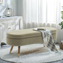 Upholstered Storage Ottoman Bench with Gold Metal Legs