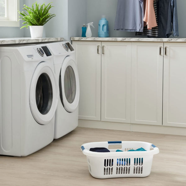 Small Hip-Hugger Laundry Basket 2.1 Bushel with Carrying Handles