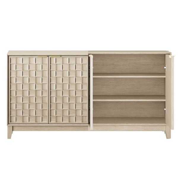 60" Sideboard Buffet Cabinet with 4 Doors & Adjustable Shelves