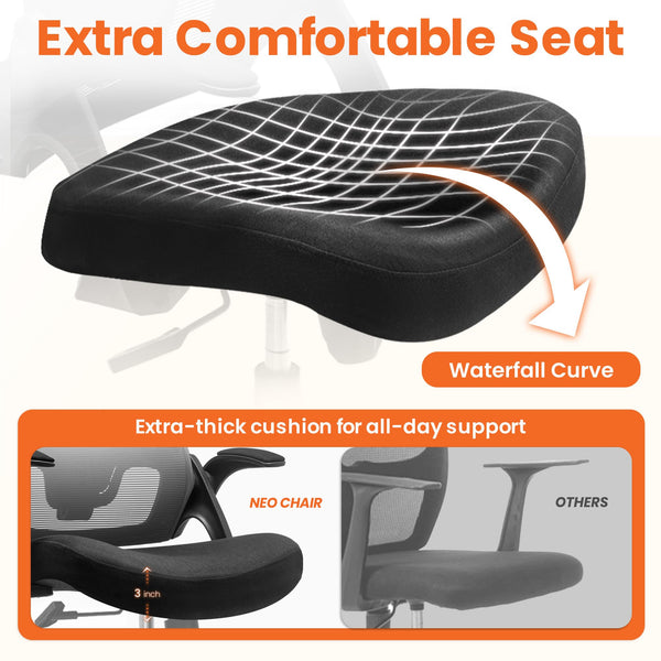 Ergonomic High Back Mesh Office Chair with Lumbar Support & Flip-Up Armrests