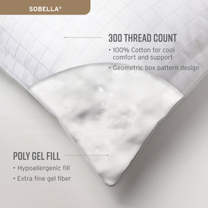 Gel Fiber Bed Pillow 100% Cotton Cover