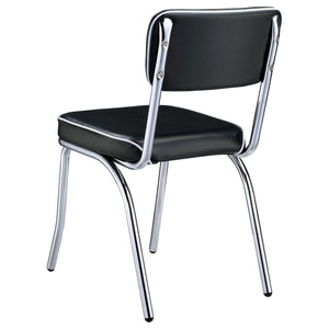 5-Piece Retro Chrome Dining Set — Oval Table & Faux Leather Chairs