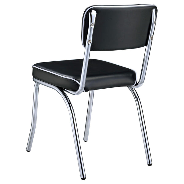 5-Piece Retro Chrome Dining Set — Oval Table & Faux Leather Chairs