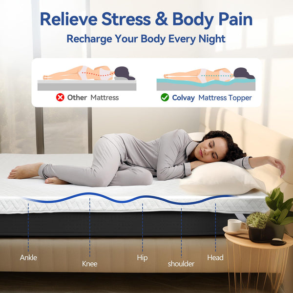 3-Inch Gel Memory Foam Mattress Topper with Bamboo Cover