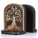 Tree of Life Bookends, Black Gold 2 Non-Skid Heavy Decorative Bookends for Shelves Or Bookcase, Elegant Bookends for Library Office Decor, Home Décor Gift