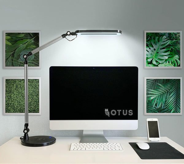 LED Desk Lamp with Wireless Charger & Adjustable Swing Arm