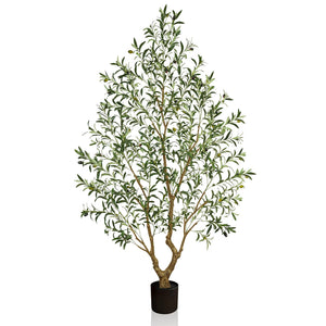 Artificial Olive Tree – Indoor Faux Plant with Black Pot