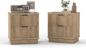 Modern 2-Drawer Nightstand with Curved Edges