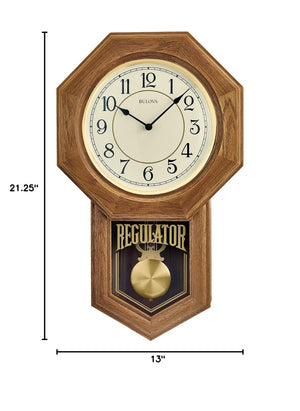 Pendulum Mantel Clock with Chime | Golden Oak Finish | Quartz Movement