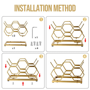 Countertop Wine Rack – 5 Bottle Metal Wine Holder Stand