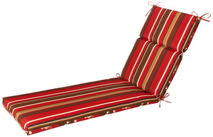 Reversible Floral Stripe Chaise Lounge Cushion – Indoor Outdoor, Weather & Fade Resistant