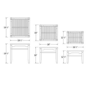 Teak Nesting Side Tables Set of 3 – Outdoor Patio Accent Tables