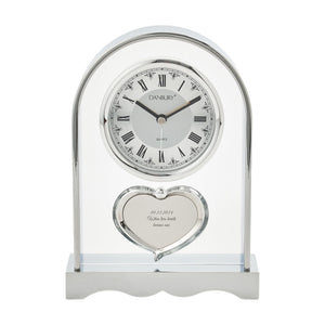 Personalized Dome Glass Mantel Clock with Roman Numerals