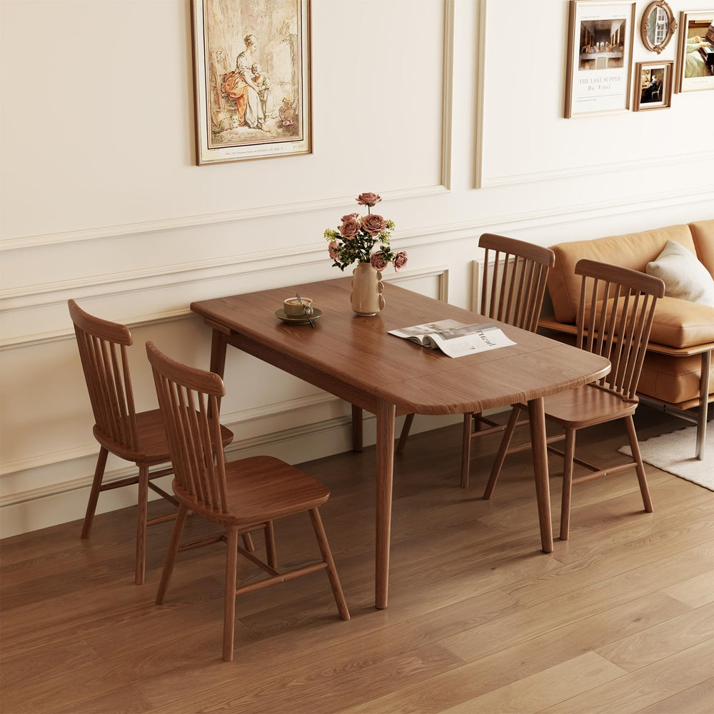 Solid Wood Extendable Dining Table 47" to 71" | Seats 4 to 10 | Walnut