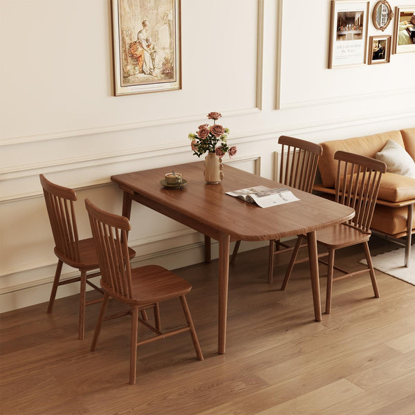 Solid Wood Extendable Dining Table 47" to 71" | Seats 4 to 10 | Walnut