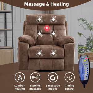 Large Power Lift Recliner Chair with Massage and Heat