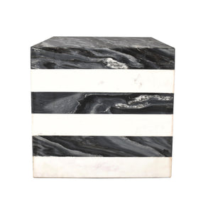 Natural Marble Cube End Table 15.5"