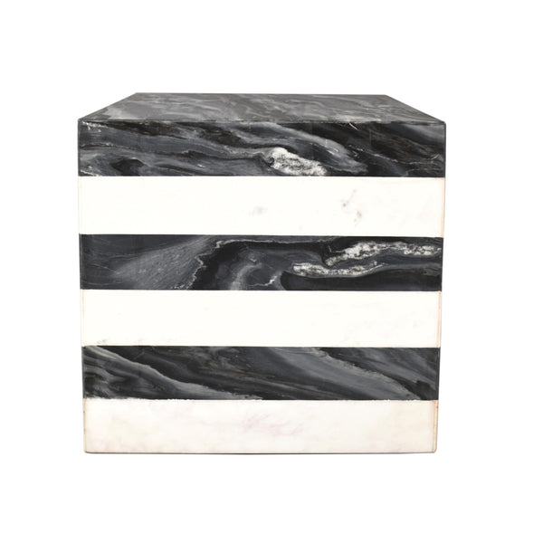 Natural Marble Cube End Table 15.5"