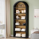 6-Tier Arched Bookcase with Storage Shelves