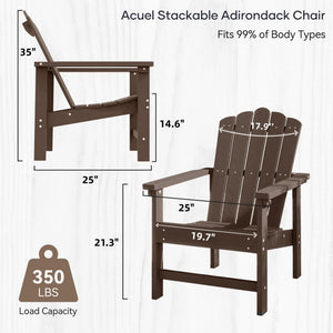Stackable Adirondack Chair Set of 2 – HDPE Outdoor Patio Chair