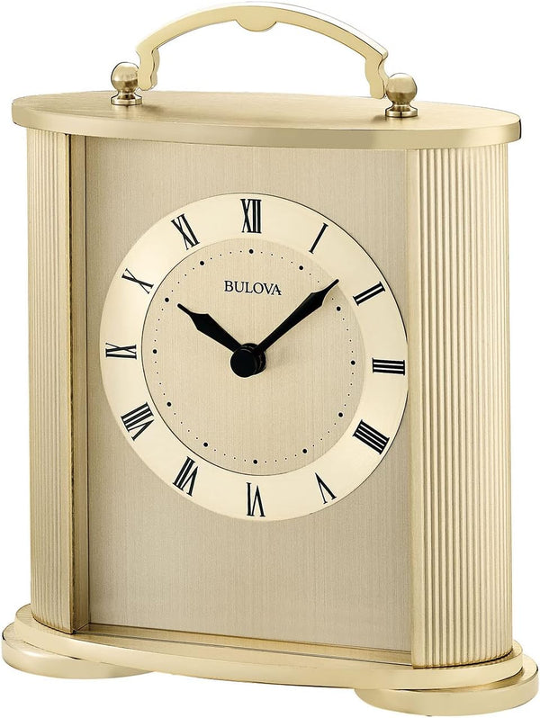 Brushed Gold Analog Wall Clock with Roman Numerals