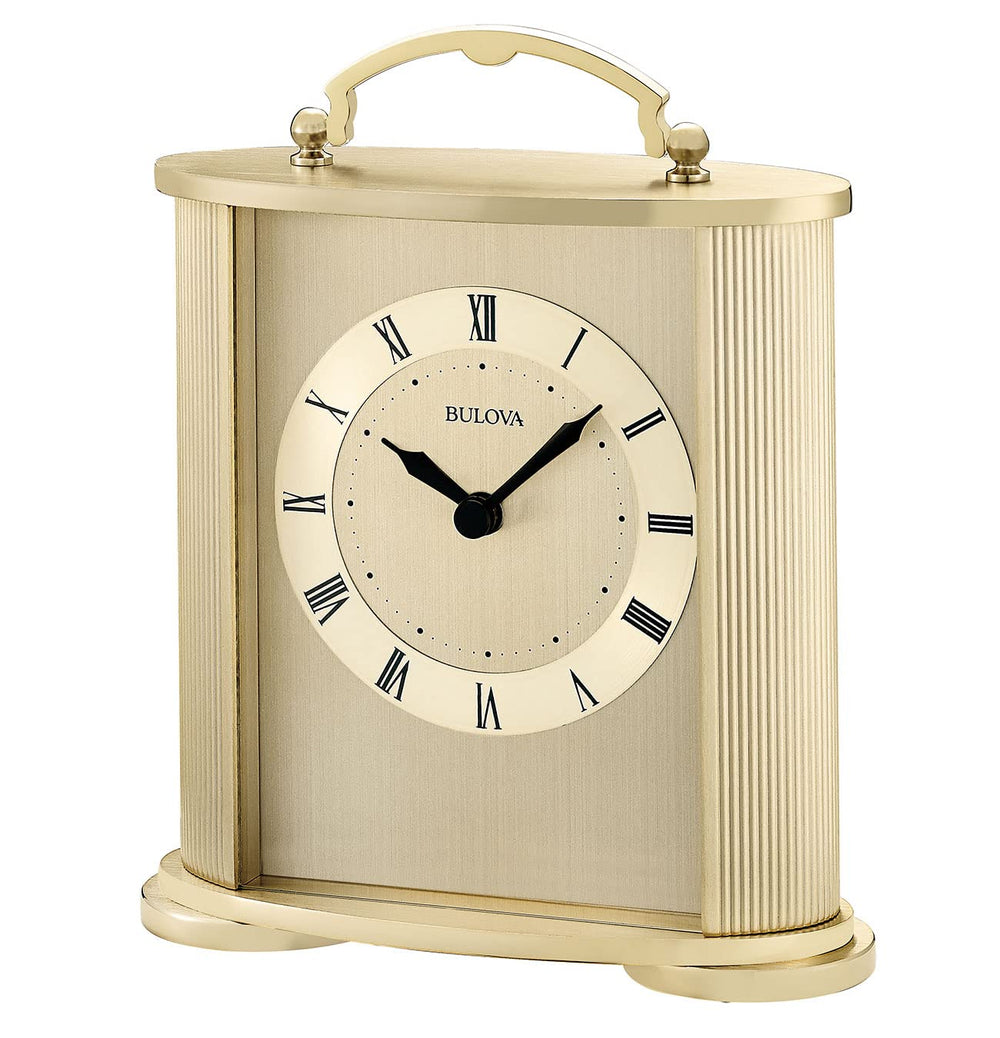 Brushed Gold Analog Wall Clock with Roman Numerals