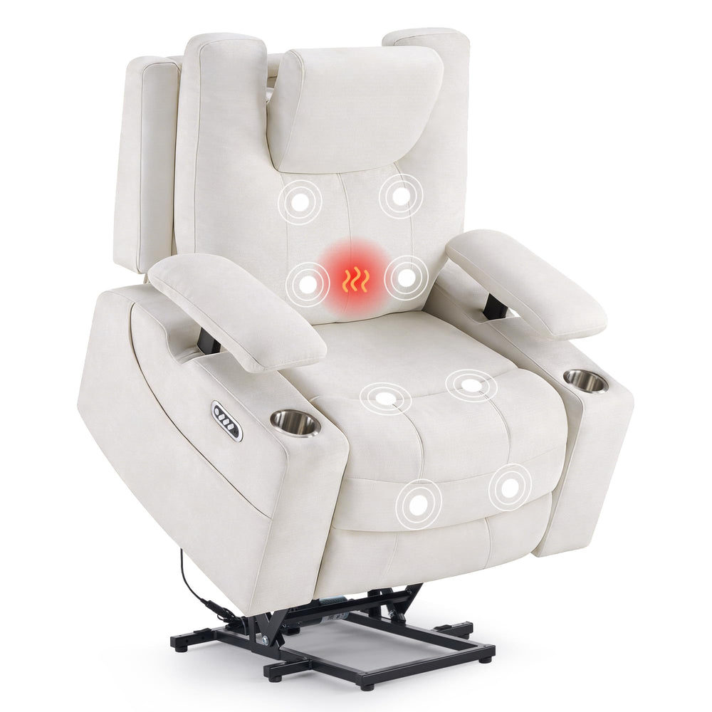 4-Motor Power Lift Recliner Chair with Massage & Heat