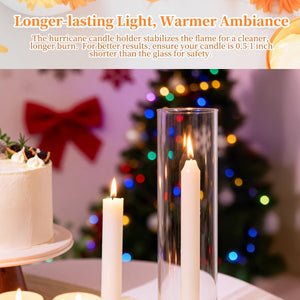 Clear Glass Hurricane Candle Holders Set of 16