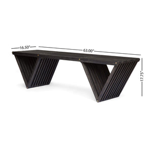 Outdoor Acacia Wood Bench – Dark Gray