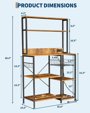 Kitchen Baker's Rack with Power Outlet