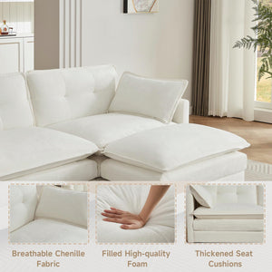 Modular U-Shaped Sectional Sofa with Ottomans