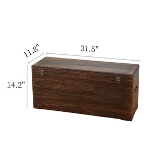 Wooden Storage Chest with Hinged Lid