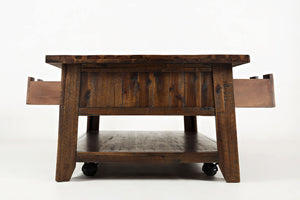 Painted Canyon Castored Rectangle Cocktail Table